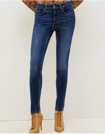 LIU JO - Jeans skinny bottom up con strass