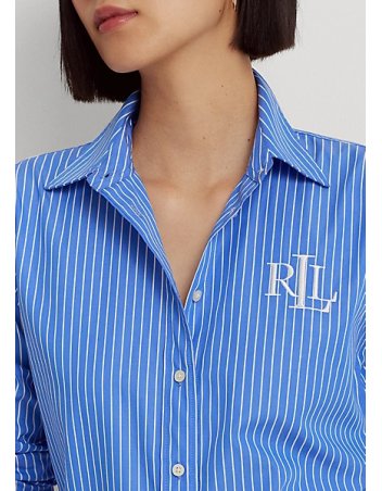 RALPH LAUREN - Camicia in popeline di cotone gessato
